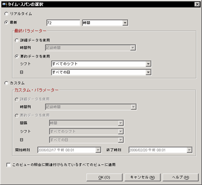 利用状況データのタイム・スパン設定