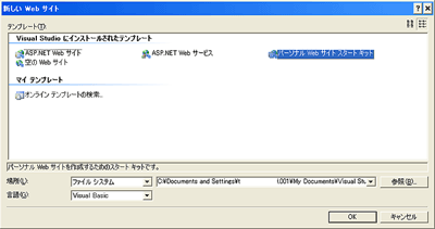 「新しいWebサイト」のテンプレート選択画面