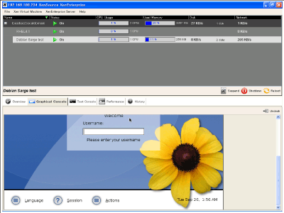 Graphical Consoleの画面
