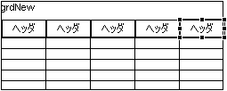 グリッドヘッダーを5つ追加