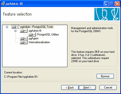 pgAdminインストール画面