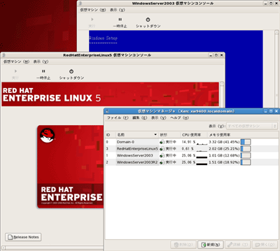 Virtual Machine Managerの画面
