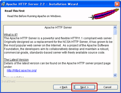 Apacheについて解説している画面
