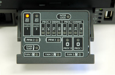 電源ユニット1が外れている状態を警告表示しているところ