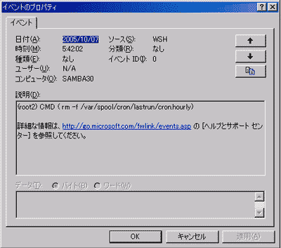 イベントのプロパティ