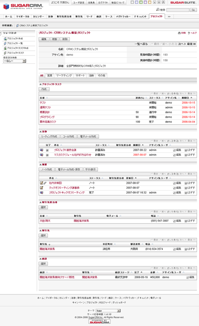 プロジェクト情報を一元管理