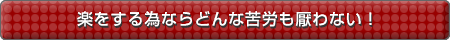 楽をする為ならどんな苦労も厭わない！