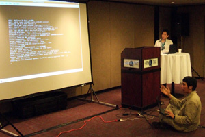 TOMOYO Linux BOFのデモの様子