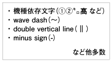 文字化けしやすい文字