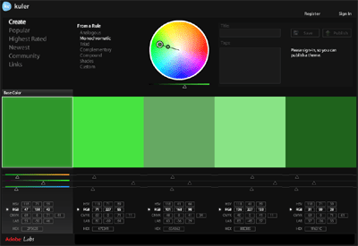 図2：Think ITの緑をベースにカラーテーマを作成した例