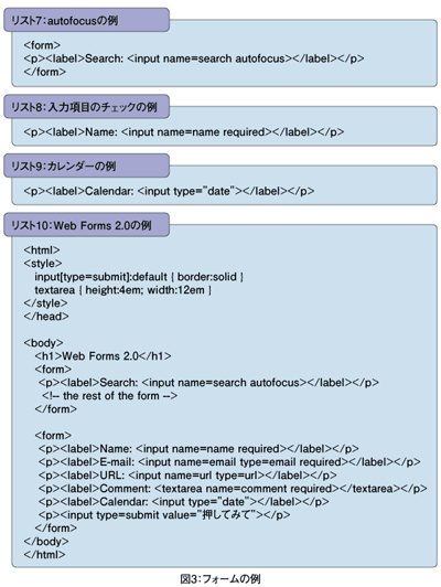 図3:フォームの例