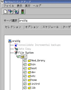 ファイルシステム単位のバックアップ例