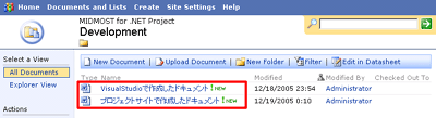プロジェクトサイトの表示