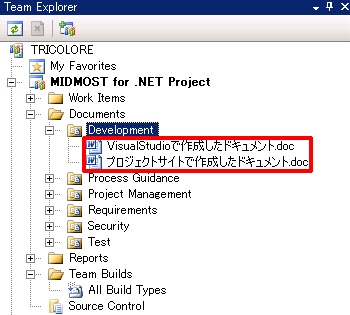 チームエクスプローラの表示