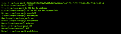 リスト1：MRTG設定ファイルの追加部分（fw-upstreamのパケット転送量測定）