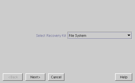ファイルシステムリソース設定用のウィザードウィンドウ
