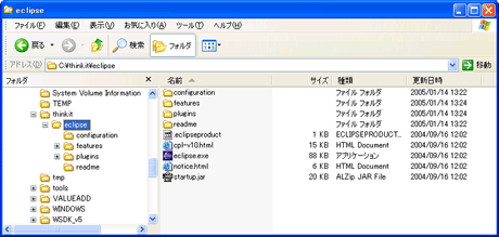 Eclipseと言語パックを展開したところ