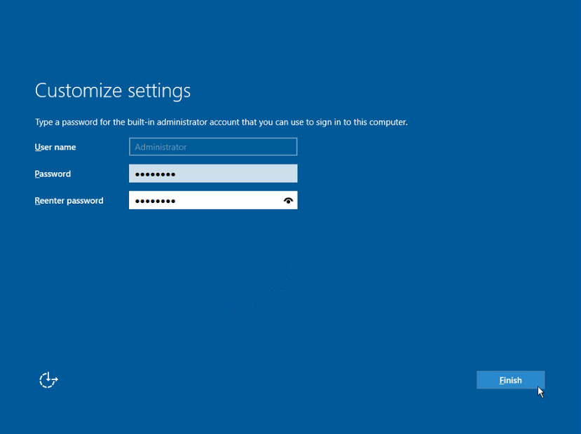 Administratorのパスワード設定