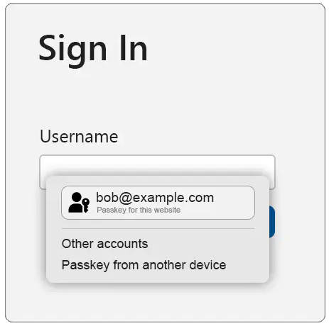 図3:パスキーでサインインするUIの例(「<a href="https://passkeys.dev/docs/reference/terms/#autofill-ui" class="link">https://passkeys.dev/docs/reference/terms/#autofill-ui</a>」より引用)
